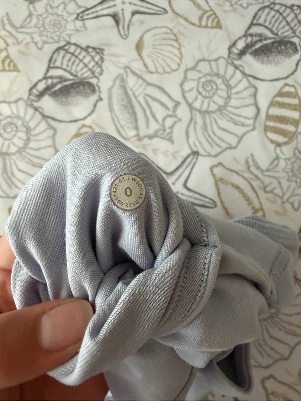 Lululemon Light Gray Athletic Top with Logo Snap